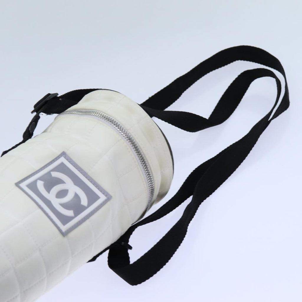 CHANEL Choco Bar Sports Line Shoulder Bag Nylon White CC 70955