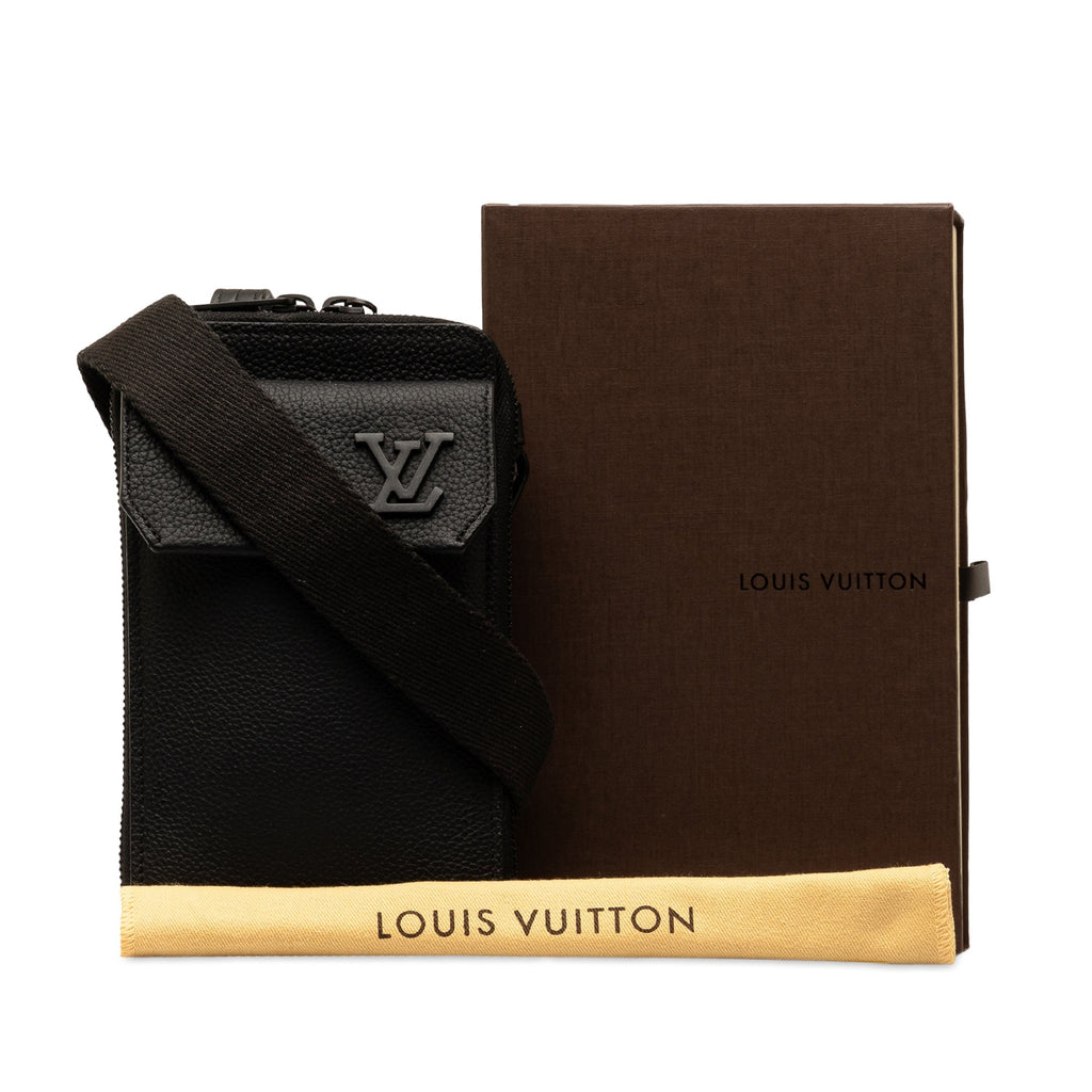 Black Louis Vuitton Aerogram Phone Pouch Crossbody Bag