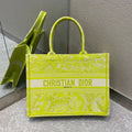 GLAMI MeGLAMIum Book Tote Lime Toile de Jouy Reverse Embroidery For Women 36cm/16.5in CD