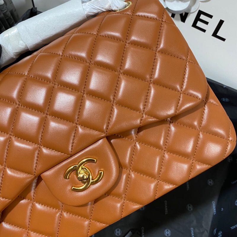 CHLLarge Classic Handbag Gold Hardware Brown For Women, Women’s Handbags, Shoulder Bags 11.8in/30cm