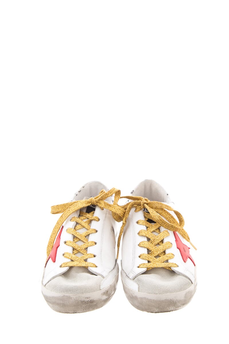 Golden Goose White & Red Sneakers SZ 37