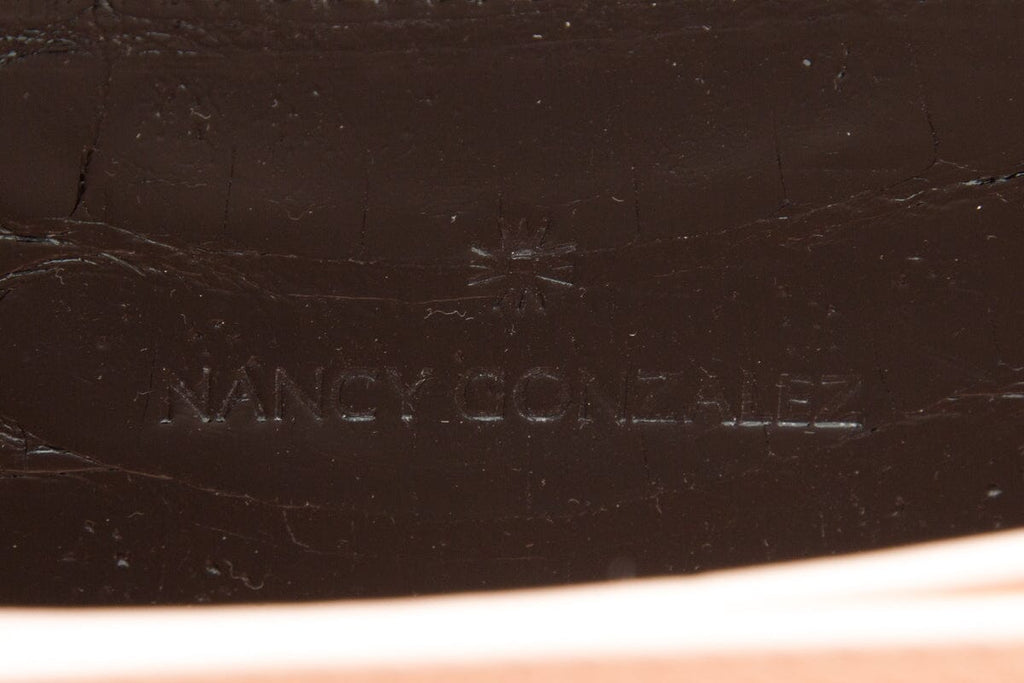 Nancy Gonzalez Black Croc & Leather Handbag