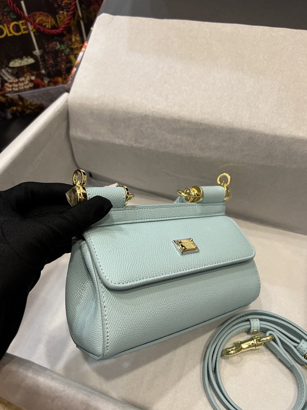 GLAMI Small Sicily Bag In Dauphine Azure For Women 7.5in/19cm GLAMI