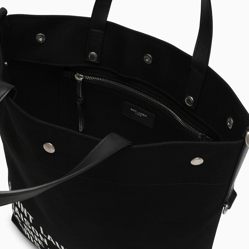 Saint Laurent North/South Tote Bag In Black Canvas Men