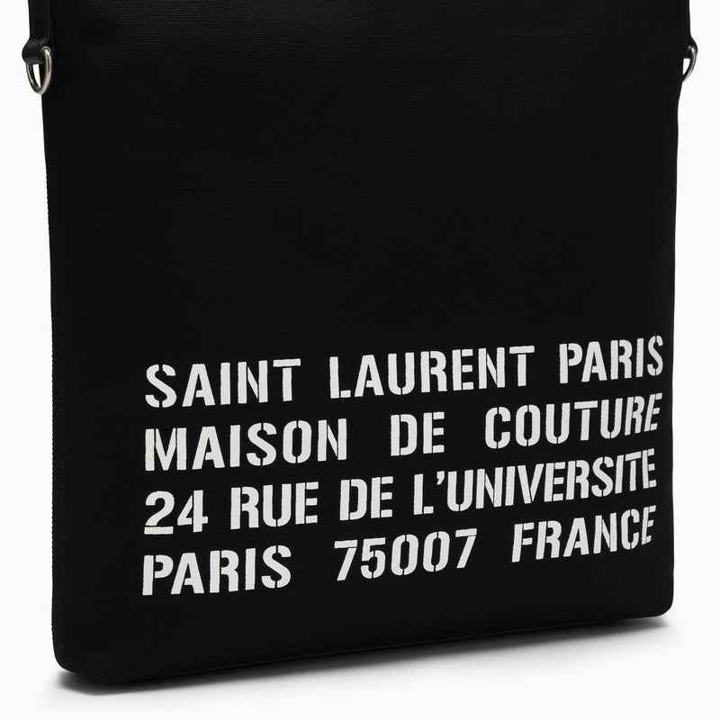 Saint Laurent North/South Tote Bag In Black Canvas Men