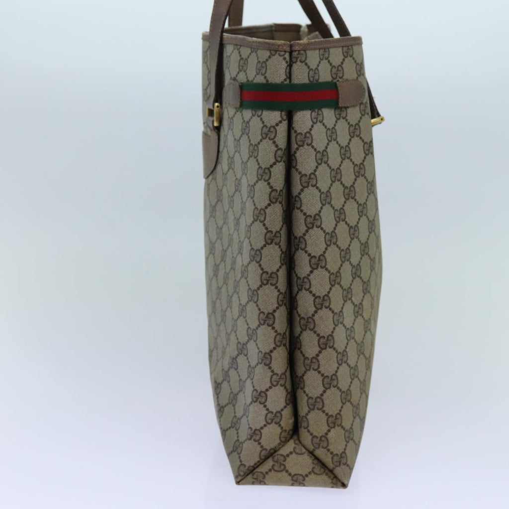 GUCCI GG Canvas Web Sherry Line Tote Bag PVC Beige Green Red 71030