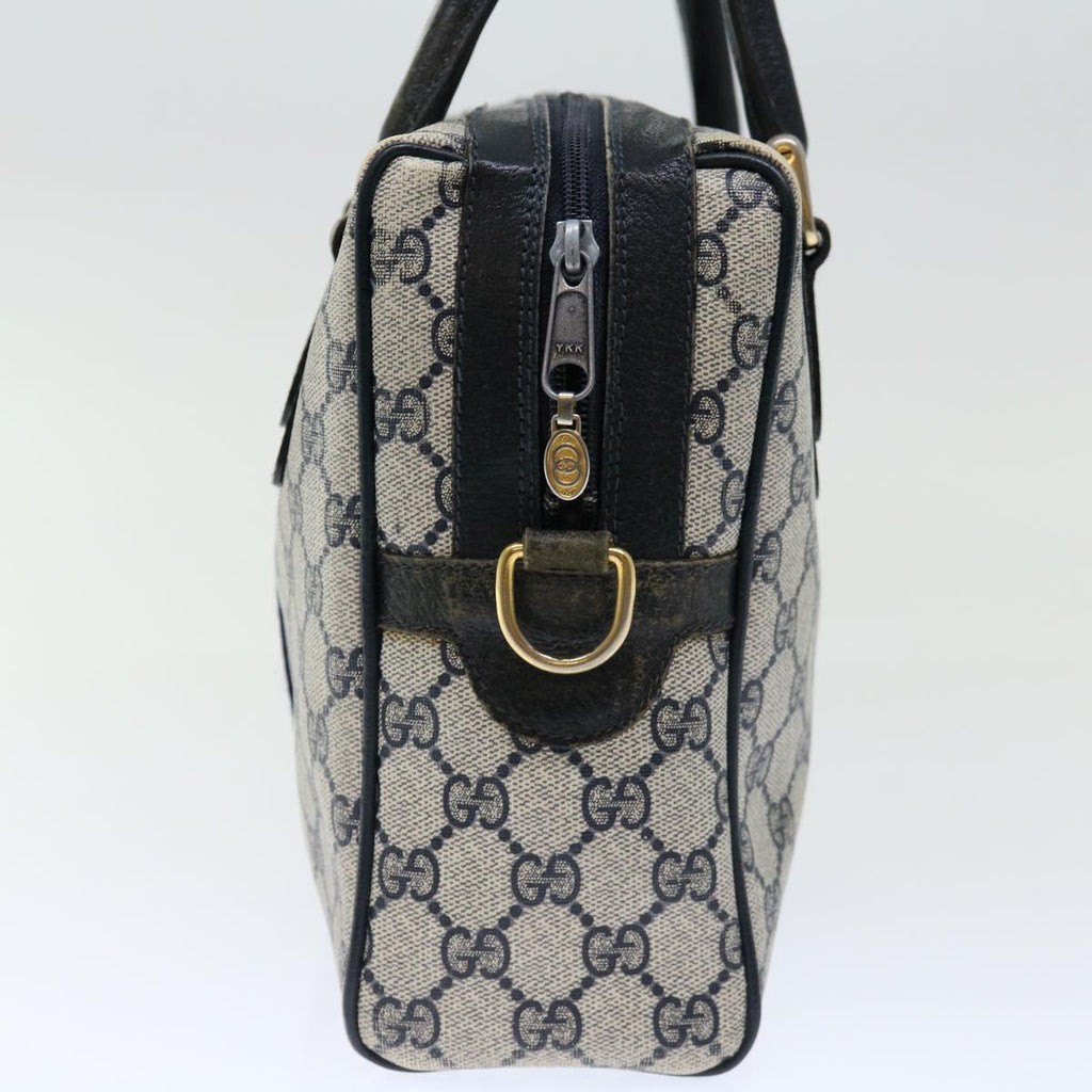 GUCCI GG Canvas Sherry Line Hand Bag PVC 2way Navy Red 71079