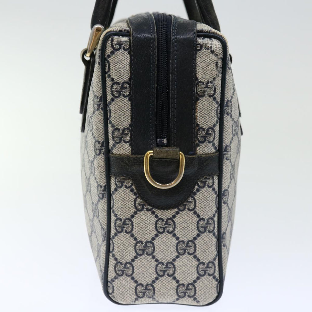 GUCCI GG Canvas Sherry Line Hand Bag PVC 2way Navy Red 71079