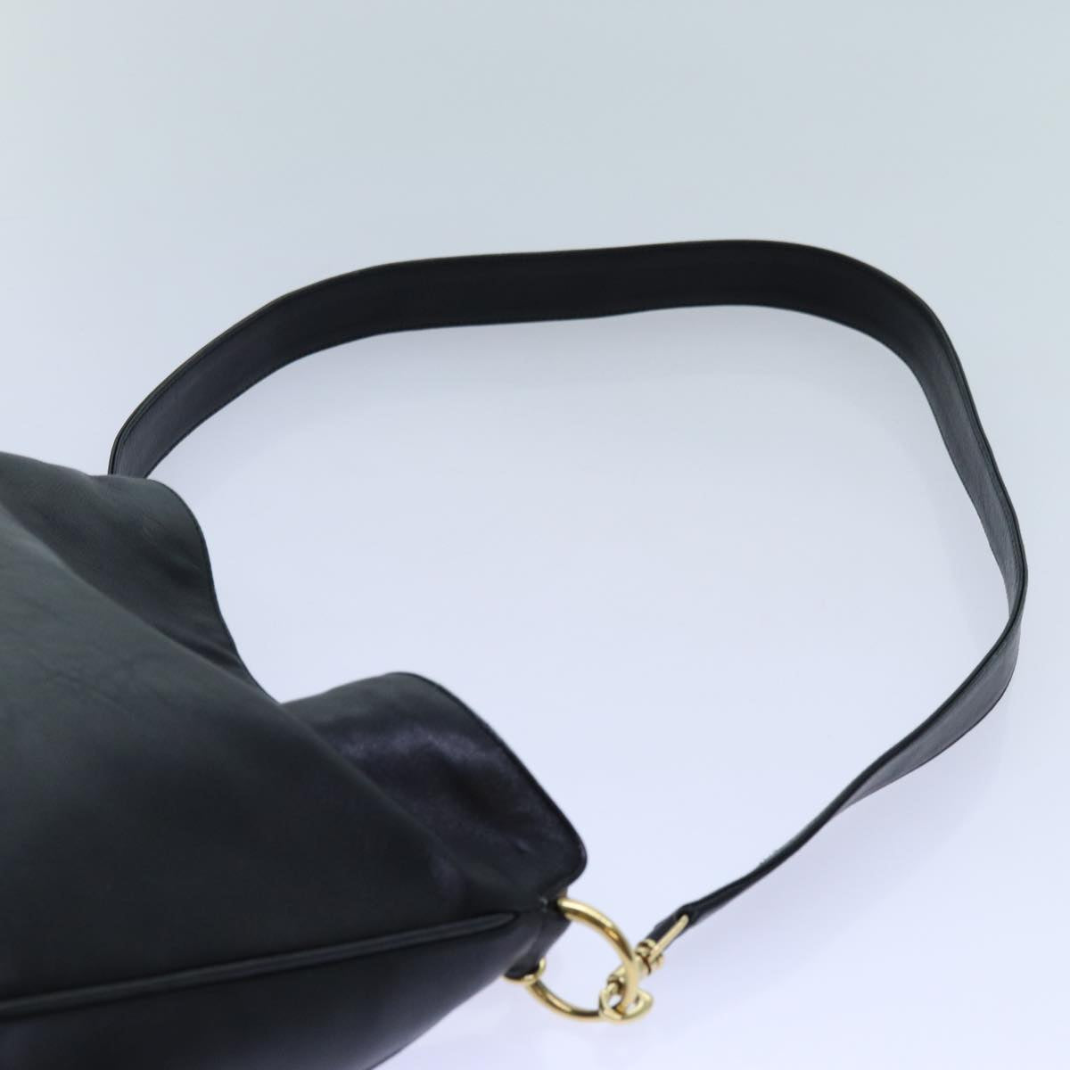 GUCCI Bamboo Shoulder Bag Leather 2way Black 71119