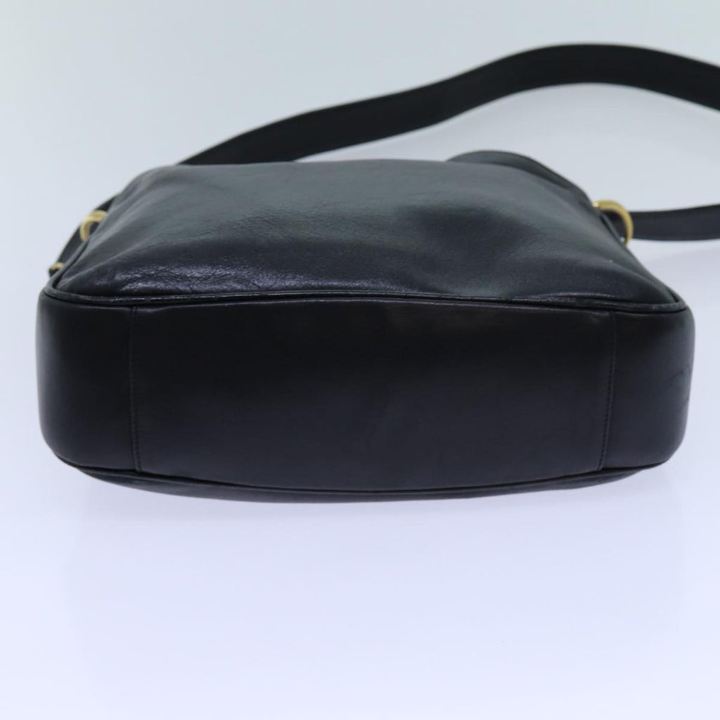 GUCCI Bamboo Shoulder Bag Leather 2way Black 71119