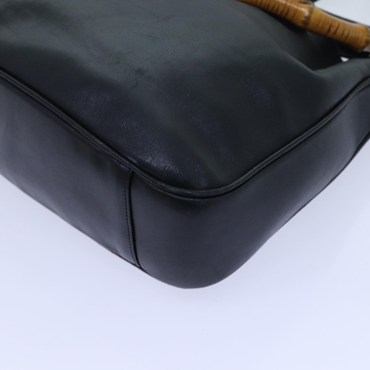 GUCCI Bamboo Shoulder Bag Leather 2way Black 71119