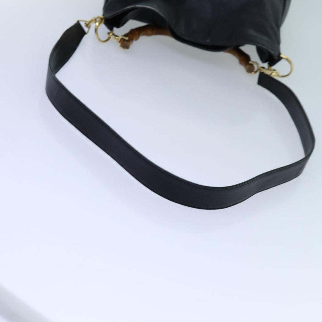 GUCCI Bamboo Shoulder Bag Leather 2way Black 71119