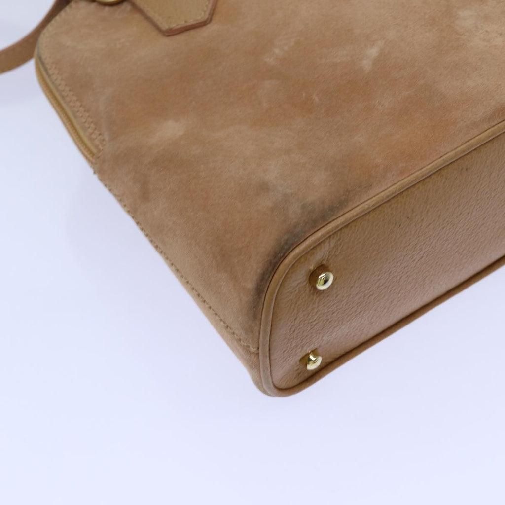 GUCCI Bamboo Hand Bag Suede 2way Brown 71164