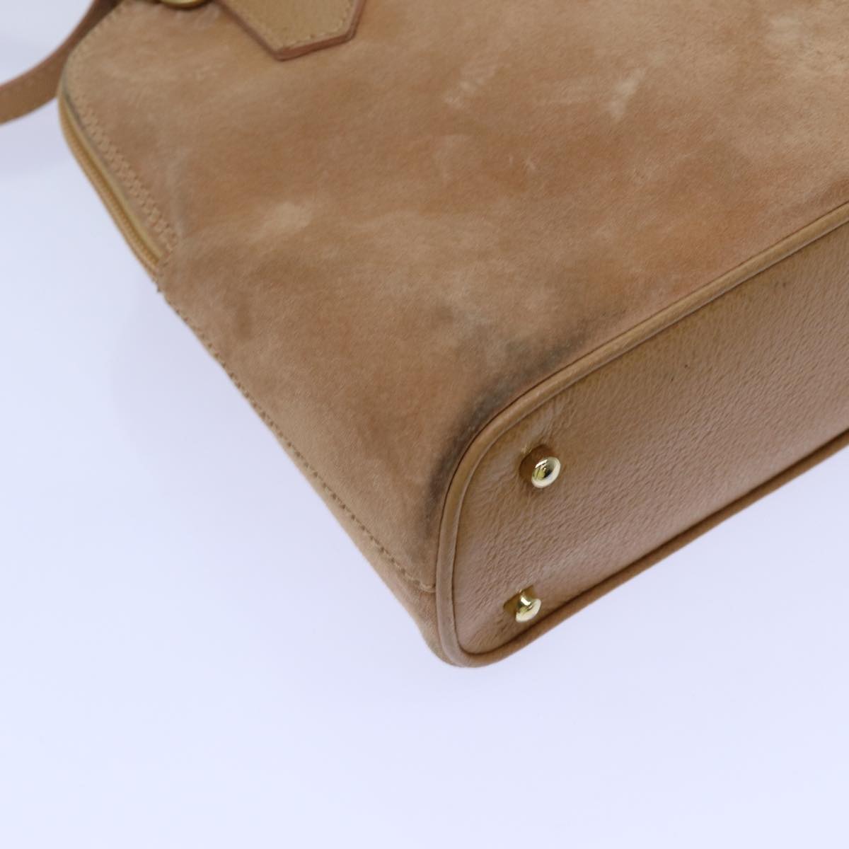 GUCCI Bamboo Hand Bag Suede 2way Brown 71164