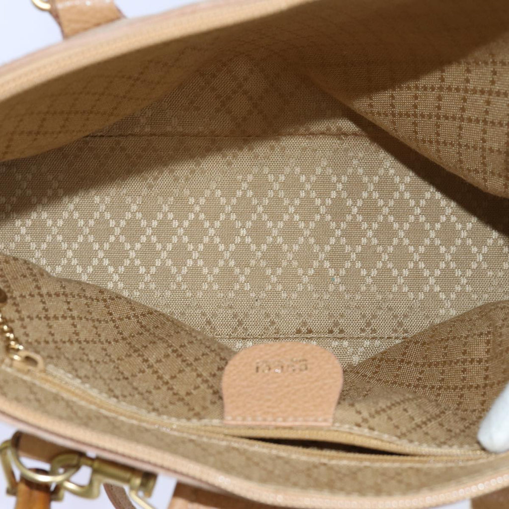 GUCCI Bamboo Hand Bag Suede 2way Brown 71164