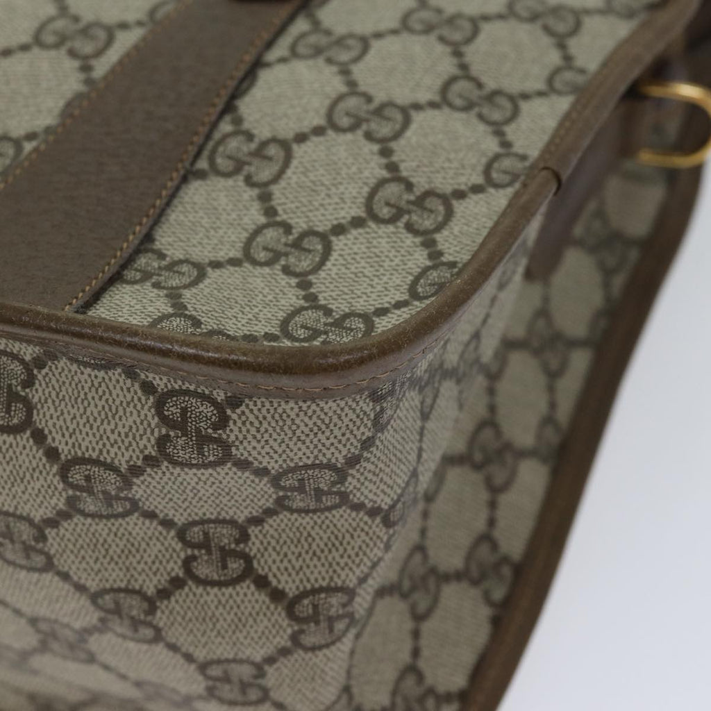 GUCCI GG Canvas Web Sherry Line Hand Bag PVC 2way Beige Green Red 71167