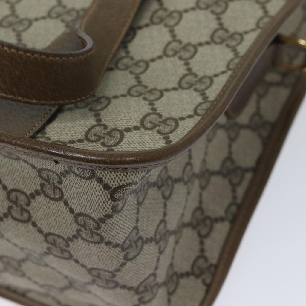 GUCCI GG Canvas Web Sherry Line Hand Bag PVC 2way Beige Green Red 71167
