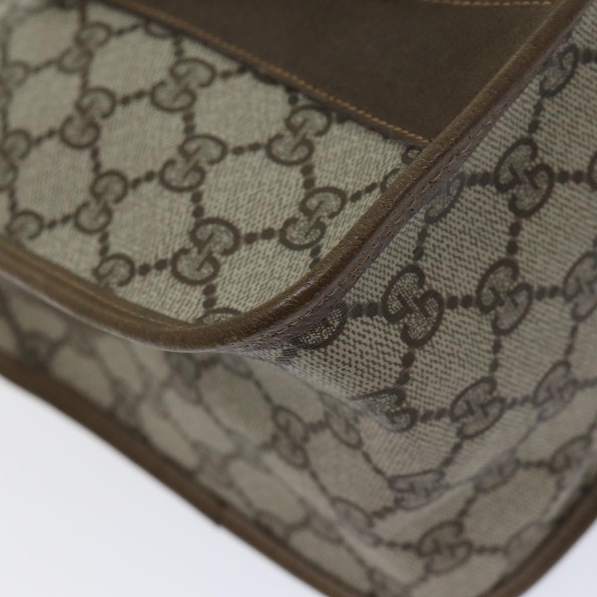 GUCCI GG Canvas Web Sherry Line Hand Bag PVC 2way Beige Green Red 71167