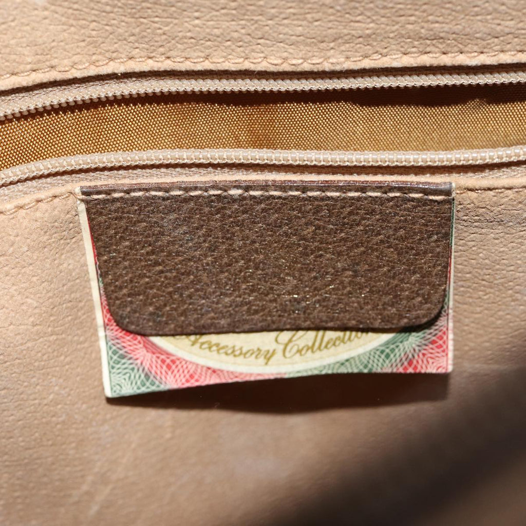 GUCCI GG Canvas Web Sherry Line Hand Bag PVC 2way Beige Green Red 71167