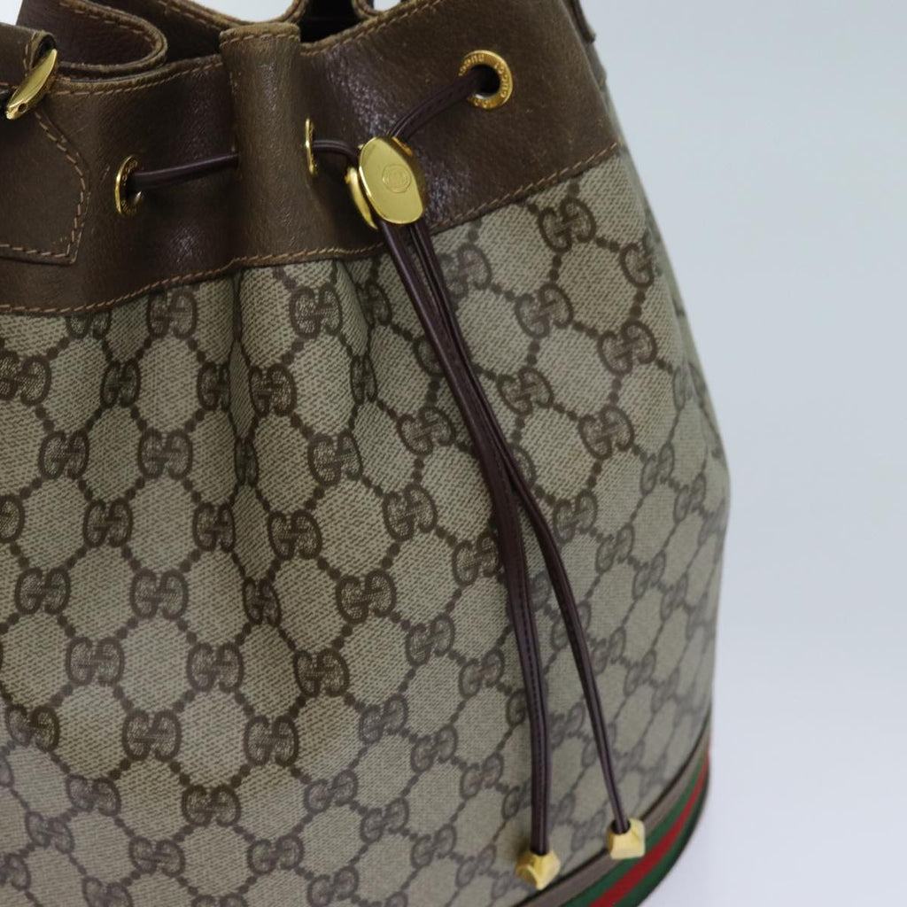 GUCCI GG Canvas Web Sherry Line Shoulder Bag PVC Beige Green Red 71174