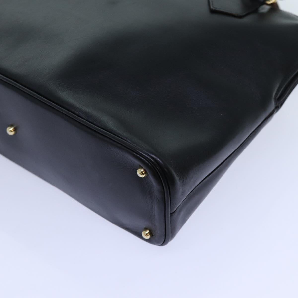 GUCCI Bamboo Hand Bag Leather 2way Black 71189