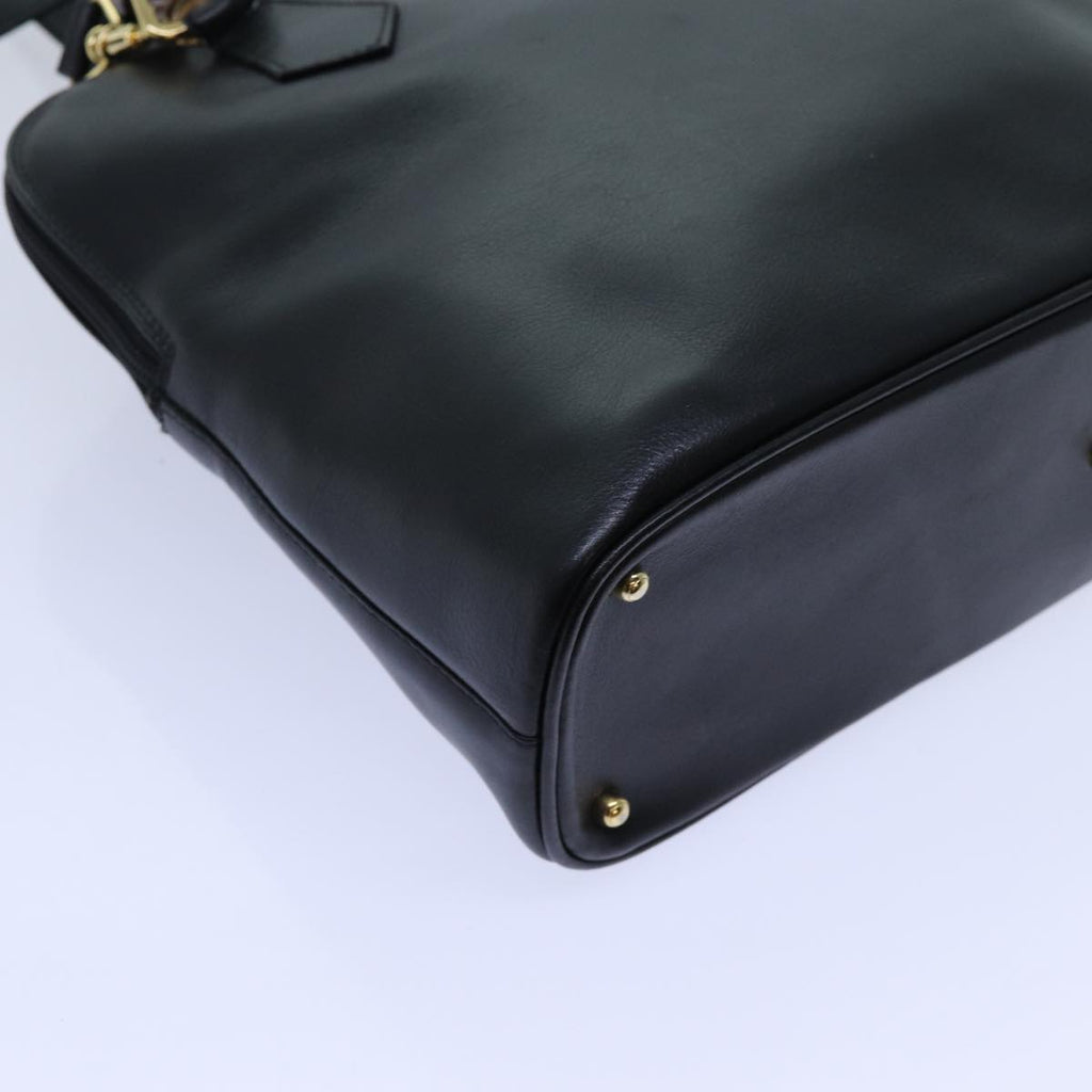 GUCCI Bamboo Hand Bag Leather 2way Black 71189