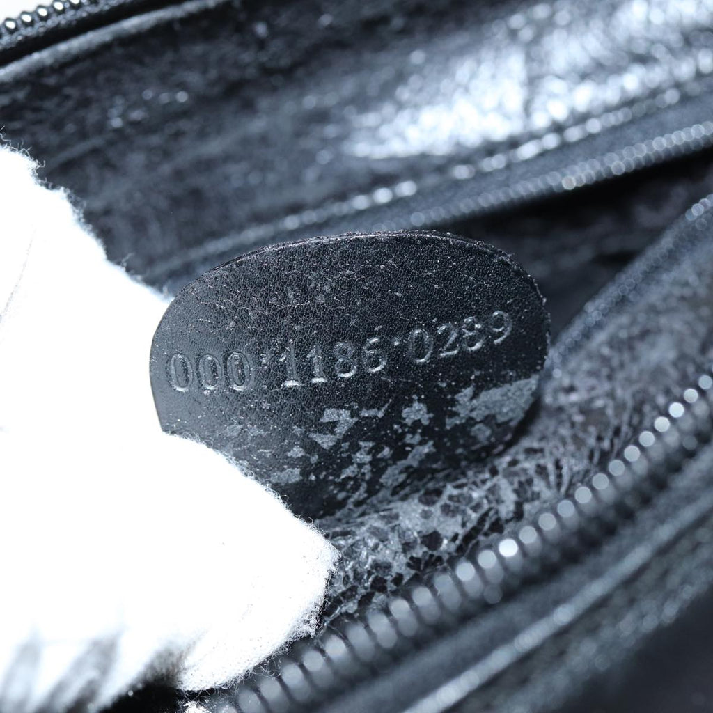 GUCCI Bamboo Hand Bag Leather 2way Black 71189