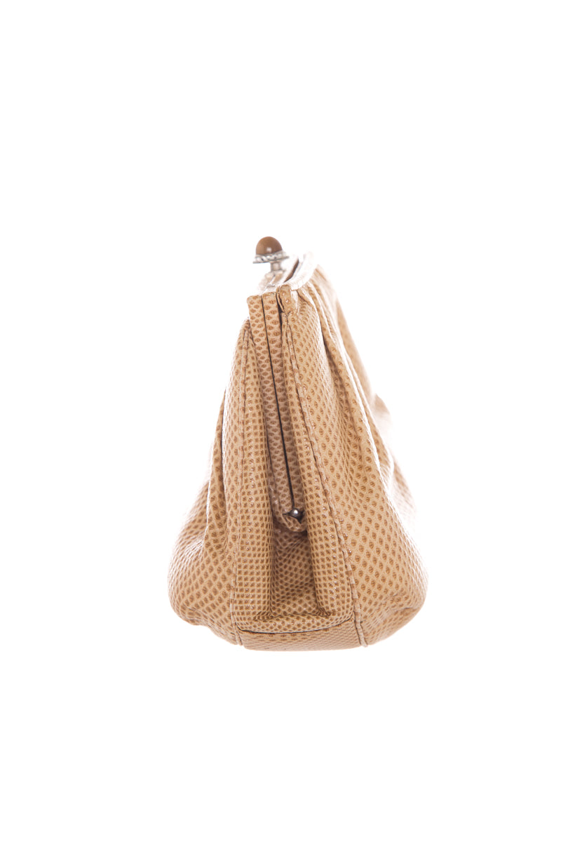 Judith Leiber Vintage Tan Embossed Croc Evening Bag