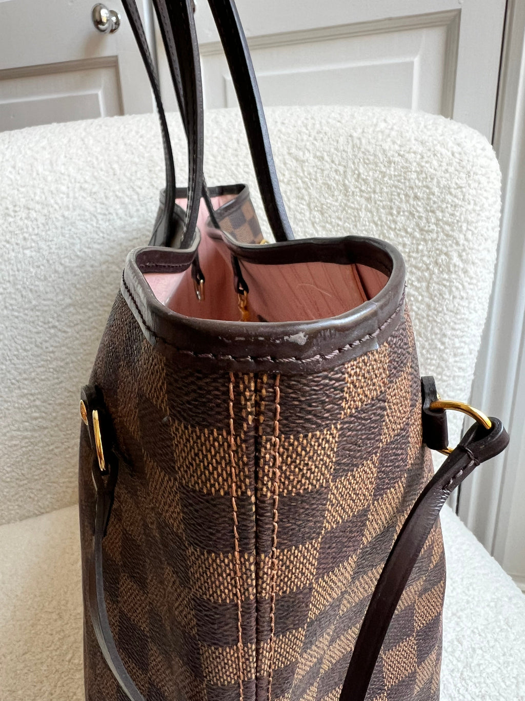 Louis Vuitton Neverfull MM Damier Ebene Rose Ballerine (RRP £1410)