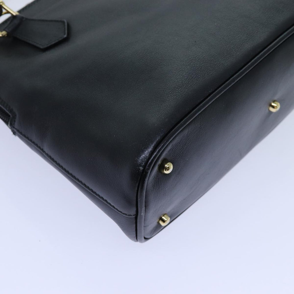 GUCCI Bamboo Hand Bag Leather Black 71309