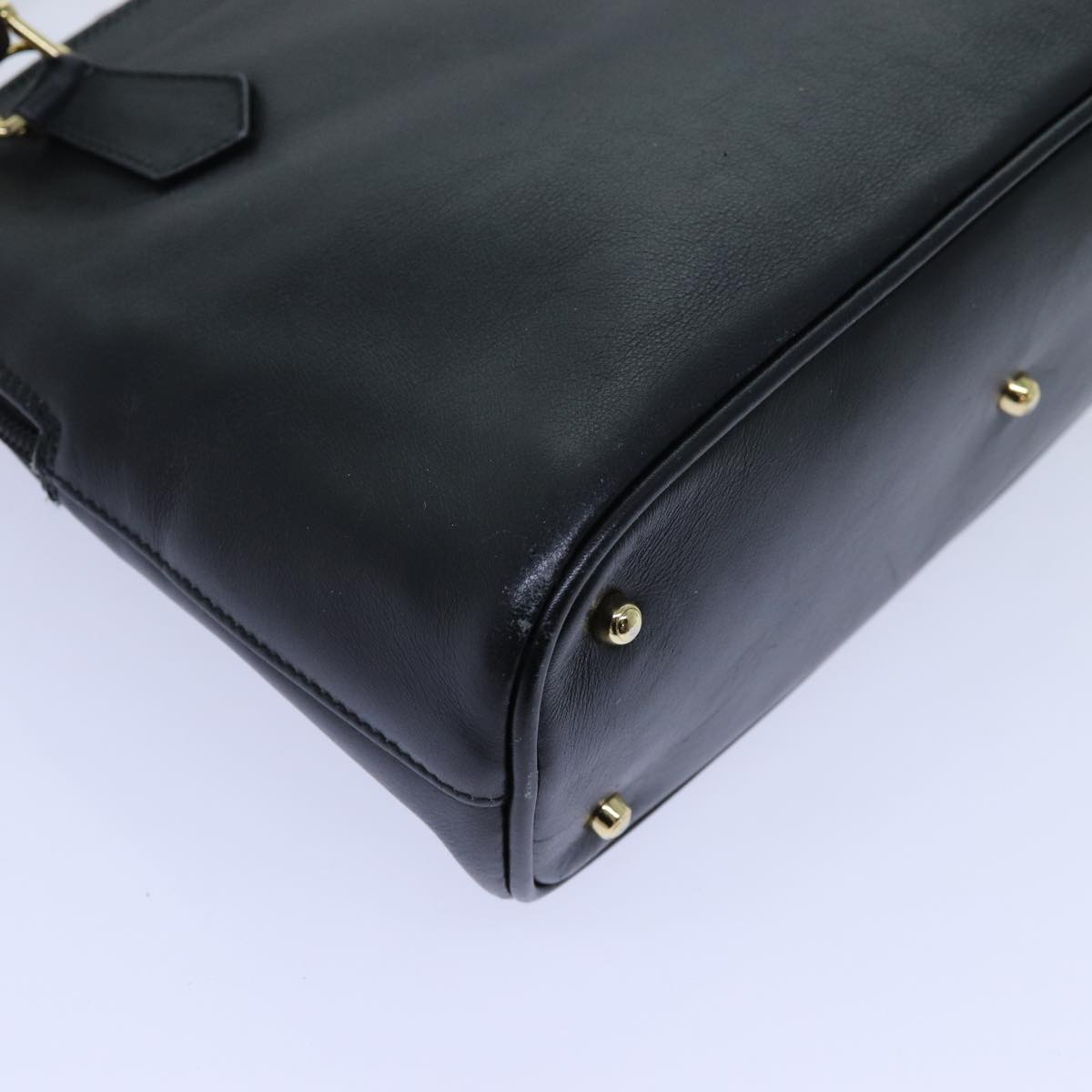 GUCCI Bamboo Hand Bag Leather Black 71309