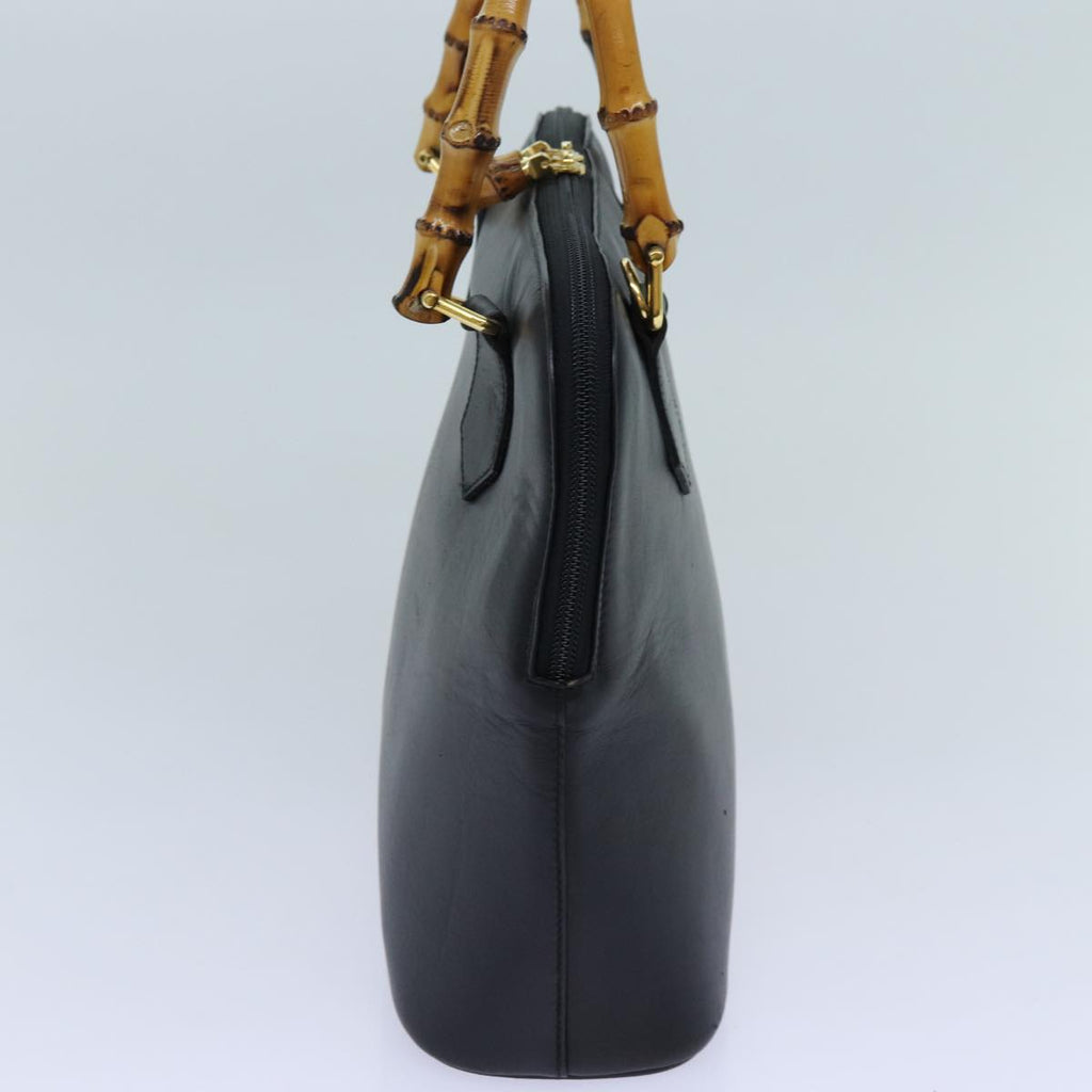 GUCCI Bamboo Hand Bag Leather 2way Black 71310