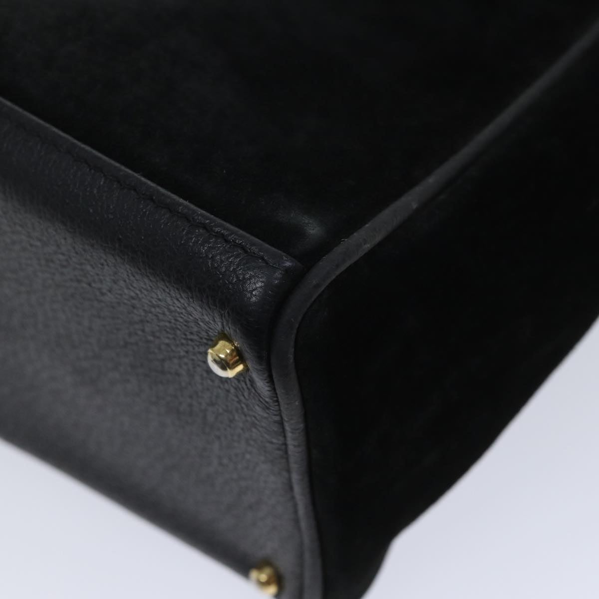 GUCCI Bamboo Hand Bag Suede 2way Black 000 122 0316 71504
