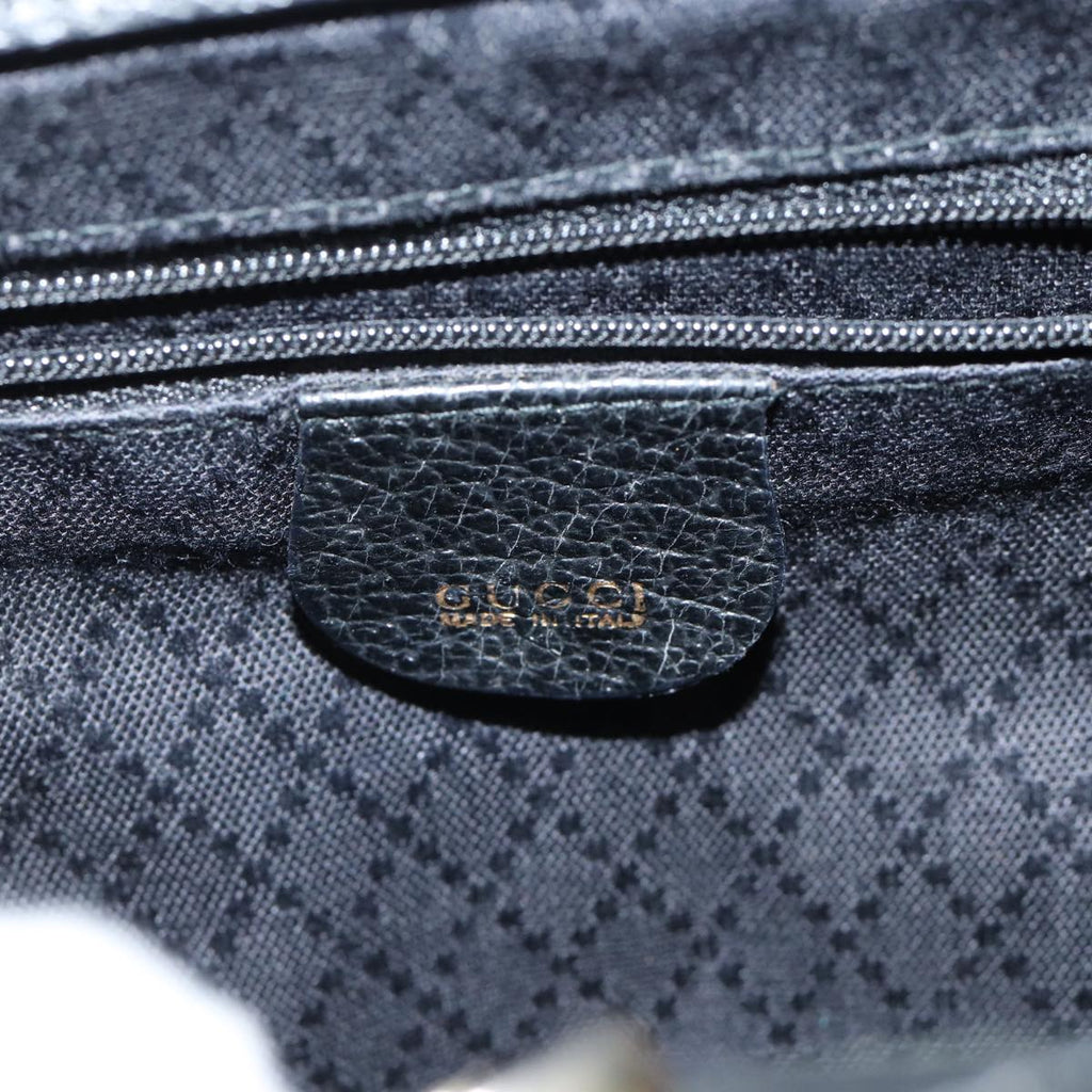 GUCCI Bamboo Hand Bag Suede 2way Black 000 122 0316 71504