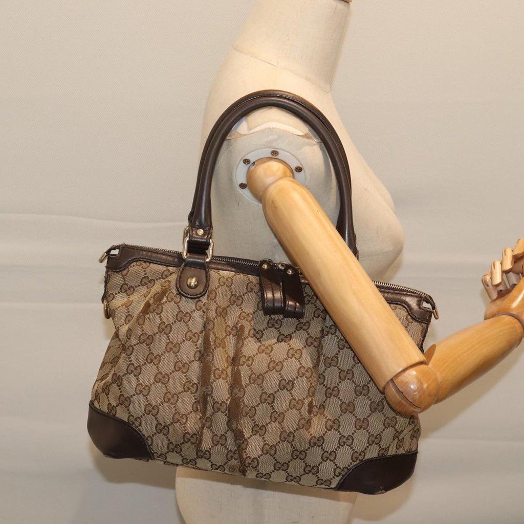 GUCCI GG Canvas Hand Bag Beige 247902 71513
