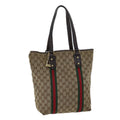GUCCI GG Canvas Web Sherry Line Hand Bag Beige Red Green 162899 71515
