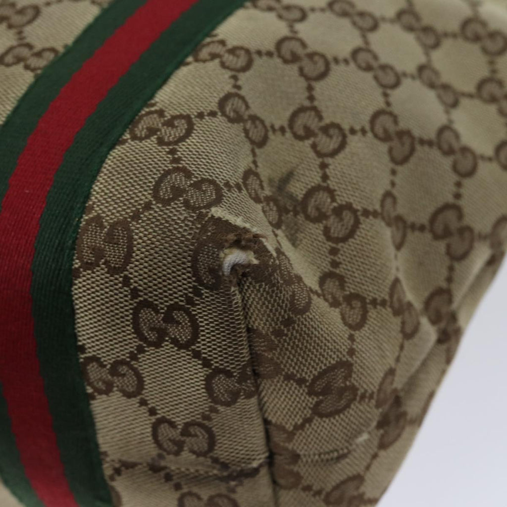 GUCCI GG Canvas Web Sherry Line Hand Bag Beige Red Green 162899 71515