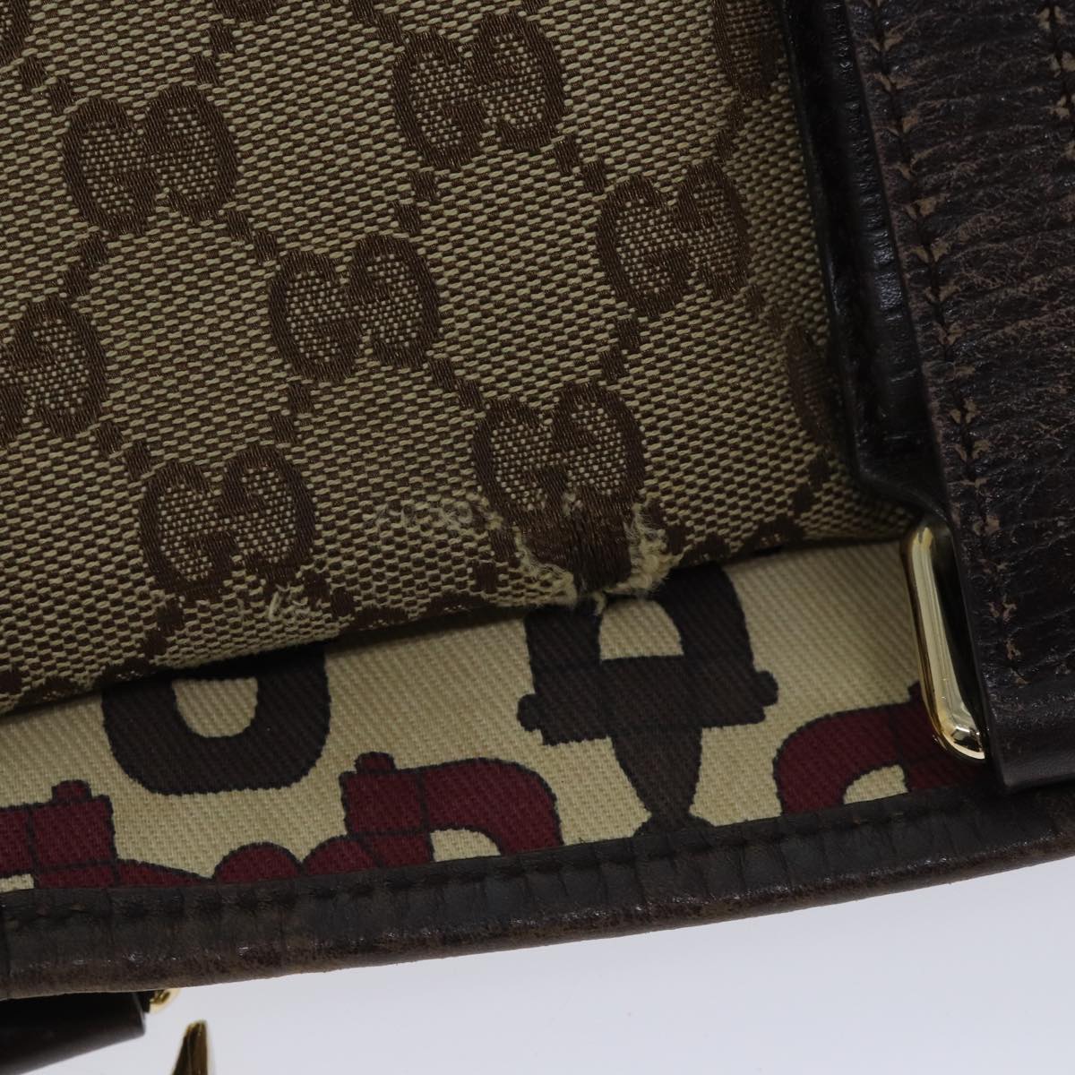 GUCCI GG Canvas Web Sherry Line Hand Bag Beige Red Green 162899 71515