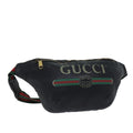 GUCCI Web Sherry Line Body Bag Leather Black Red Green 493869 71516