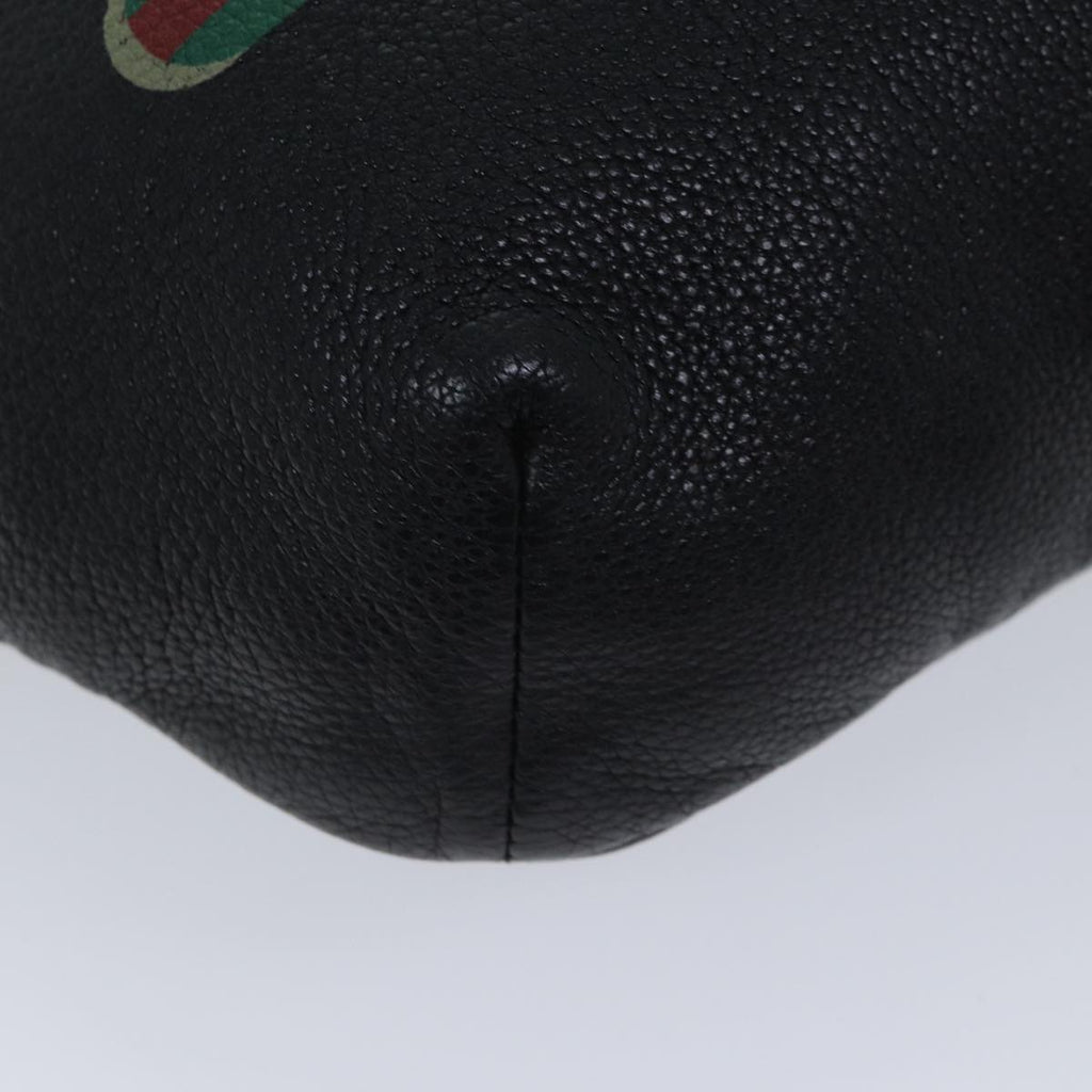 GUCCI Web Sherry Line Body Bag Leather Black Red Green 493869 71516