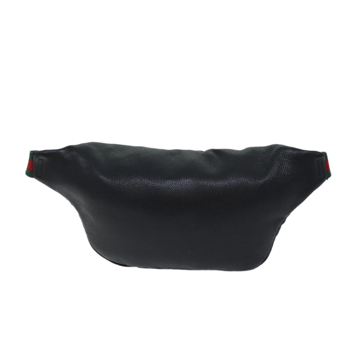 GUCCI Web Sherry Line Body Bag Leather Black Red Green 493869 71516