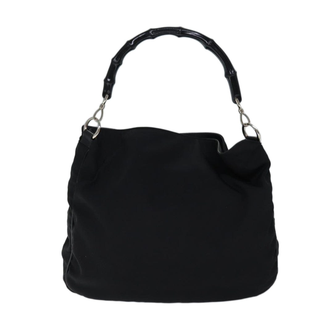 GUCCI Bamboo Shoulder Bag Nylon 2way Black 001 1577 1781 71530
