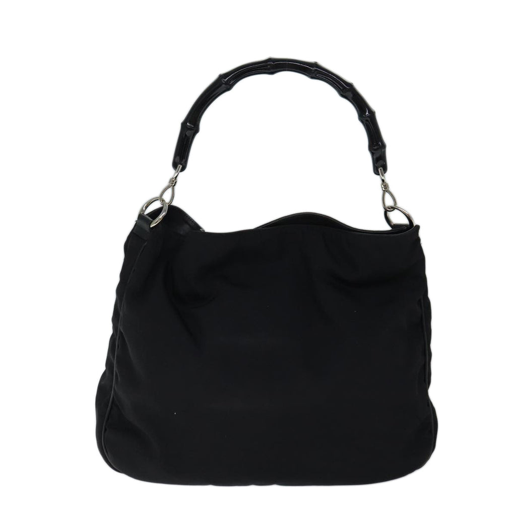 GUCCI Bamboo Shoulder Bag Nylon 2way Black 001 1577 1781 71530