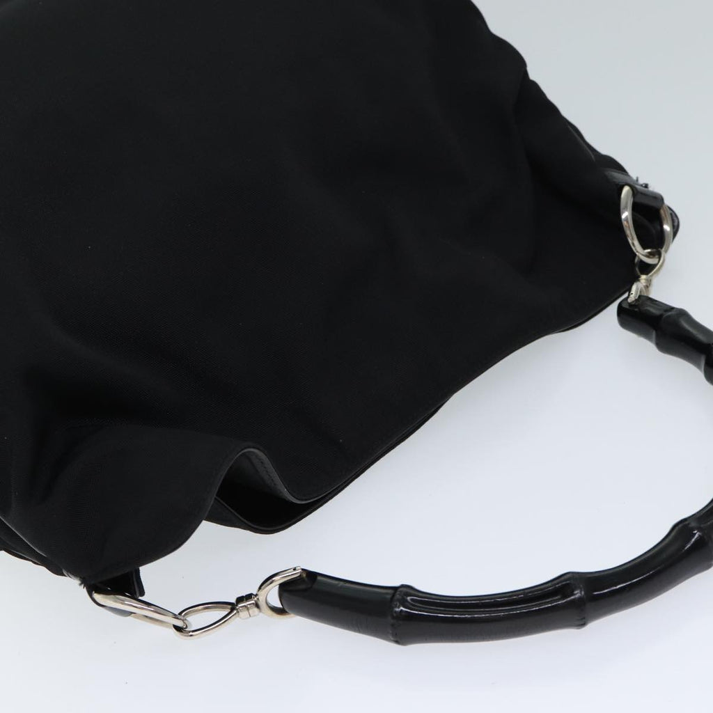 GUCCI Bamboo Shoulder Bag Nylon 2way Black 001 1577 1781 71530