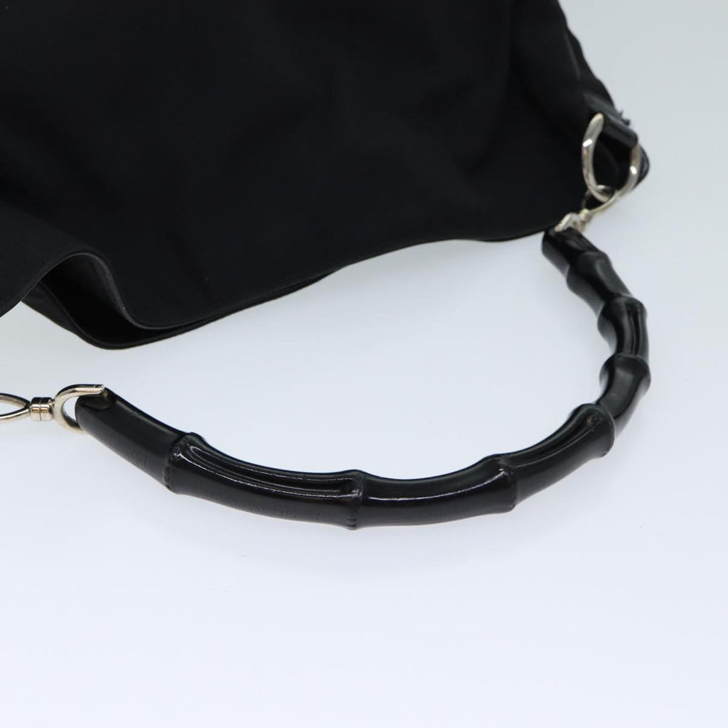 GUCCI Bamboo Shoulder Bag Nylon 2way Black 001 1577 1781 71530