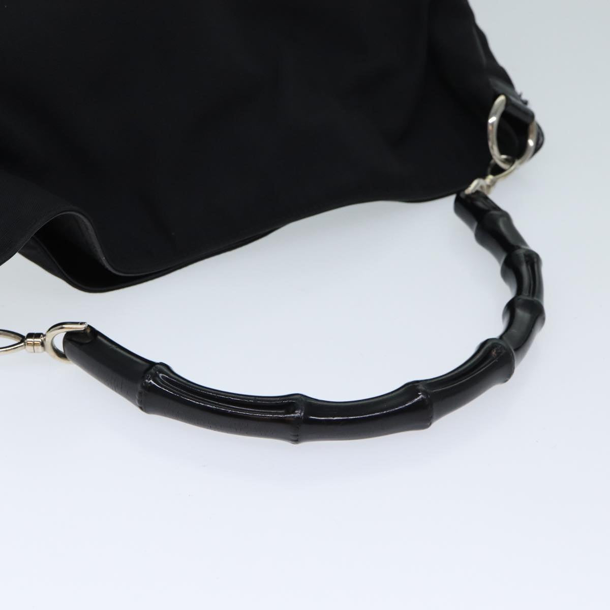 GUCCI Bamboo Shoulder Bag Nylon 2way Black 001 1577 1781 71530