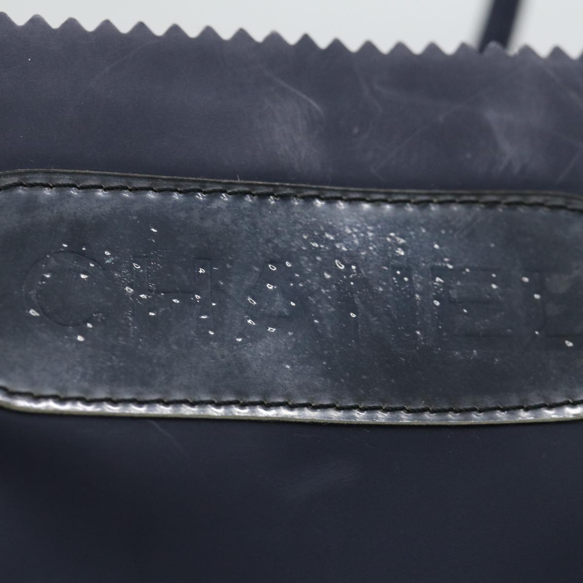 CHANEL Hand Bag Enamel Navy CC 71573