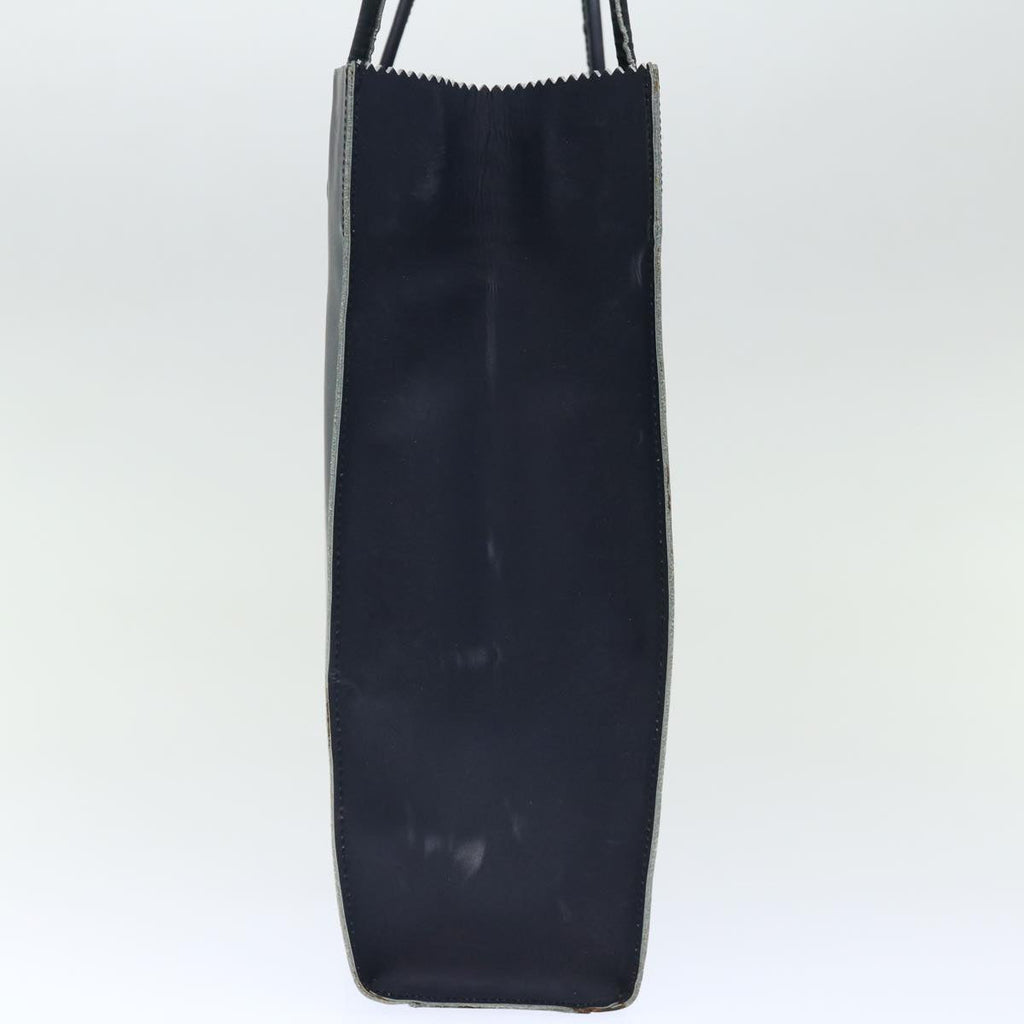 CHANEL Hand Bag Enamel Navy CC 71573