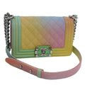 CHANEL Matelasse Boy Chanel Chain Shoulder Bag Leather Rainbow CC 71579S