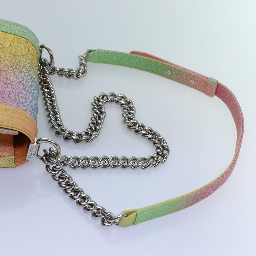 CHANEL Matelasse Boy Chanel Chain Shoulder Bag Leather Rainbow CC 71579S
